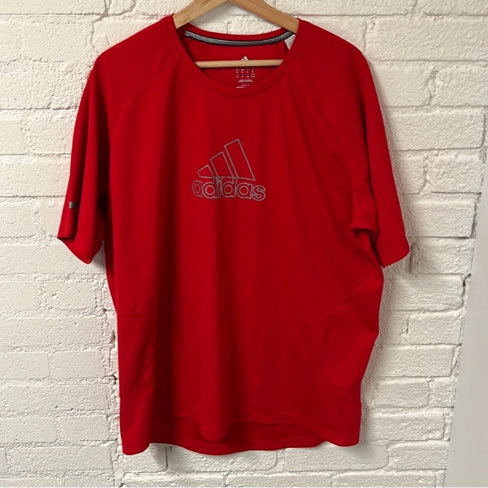 adidas Men's Red Logo Tee Climalite